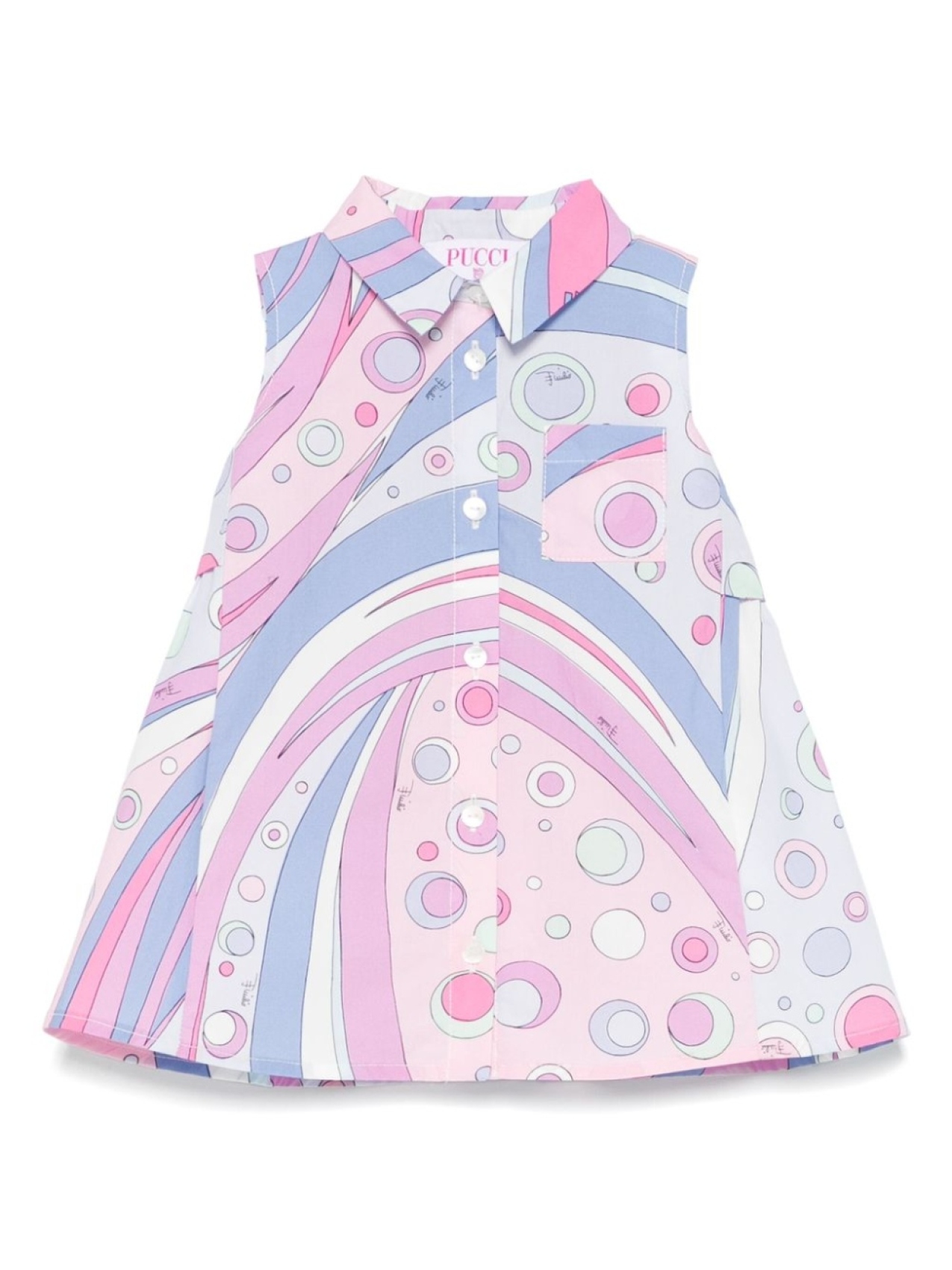 

PUCCI Junior платье-рубашка с принтом Marmo, фиолетовый