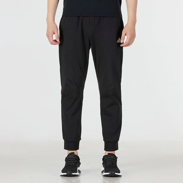 Спортивные штаны Men's adidas Solid Color Logo Knit Casual Bundle Feet Sports Pants/Trousers/Joggers Black, черный — фото 4