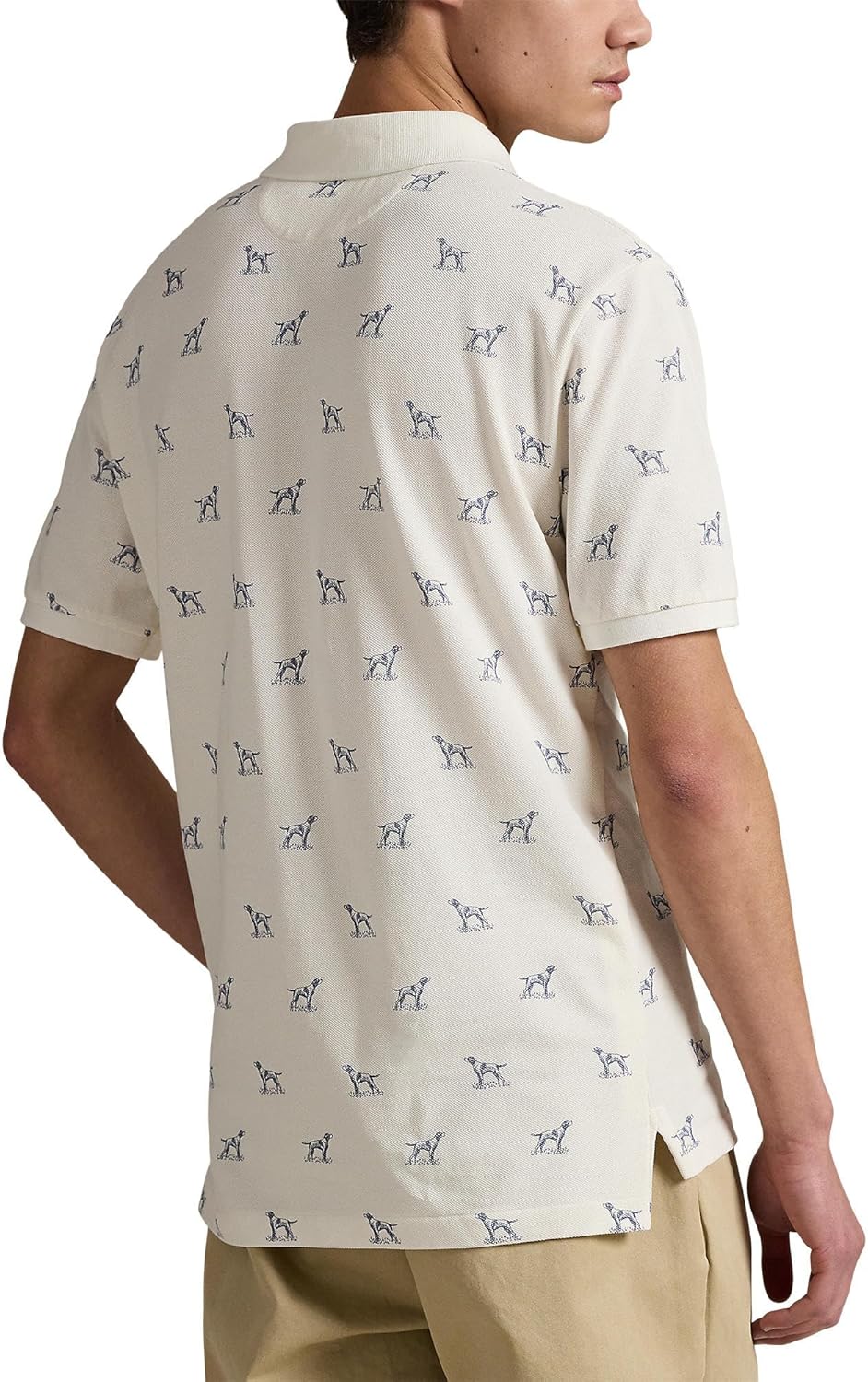 Polo Ralph Lauren мужская классическая футболка поло с принтом собаки и сетчатой тканью, Nevis Standing Dog — фото 2