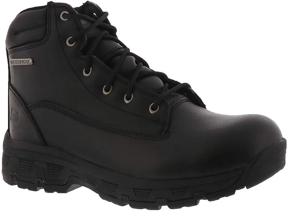 Ботинки Skechers Morson Sinatro для активного отдыха, водонепроницаемые, кожаные, водонепроницаемые, черные