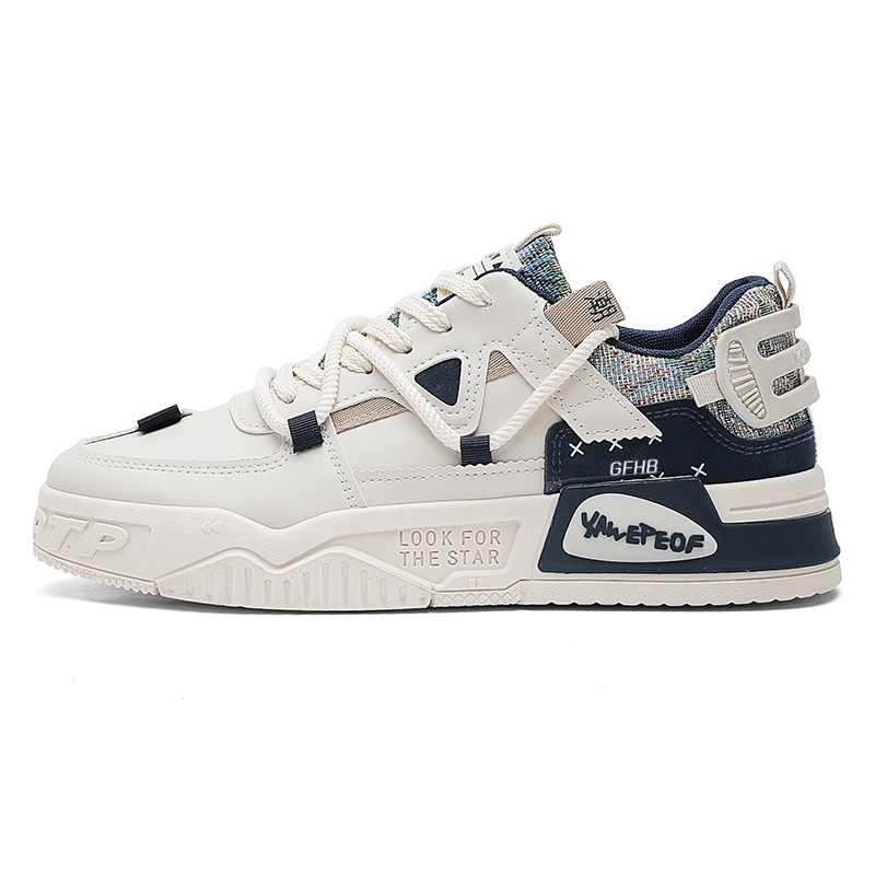 

Износостойкие дышащие низкие кроссовки для скейтбординга для детей и подростков, увеличивающие рост Kung Fu partners, бежевый/синий