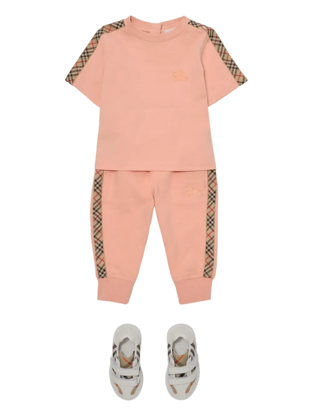 

Футболка с вышивкой Burberry Kids, розовый