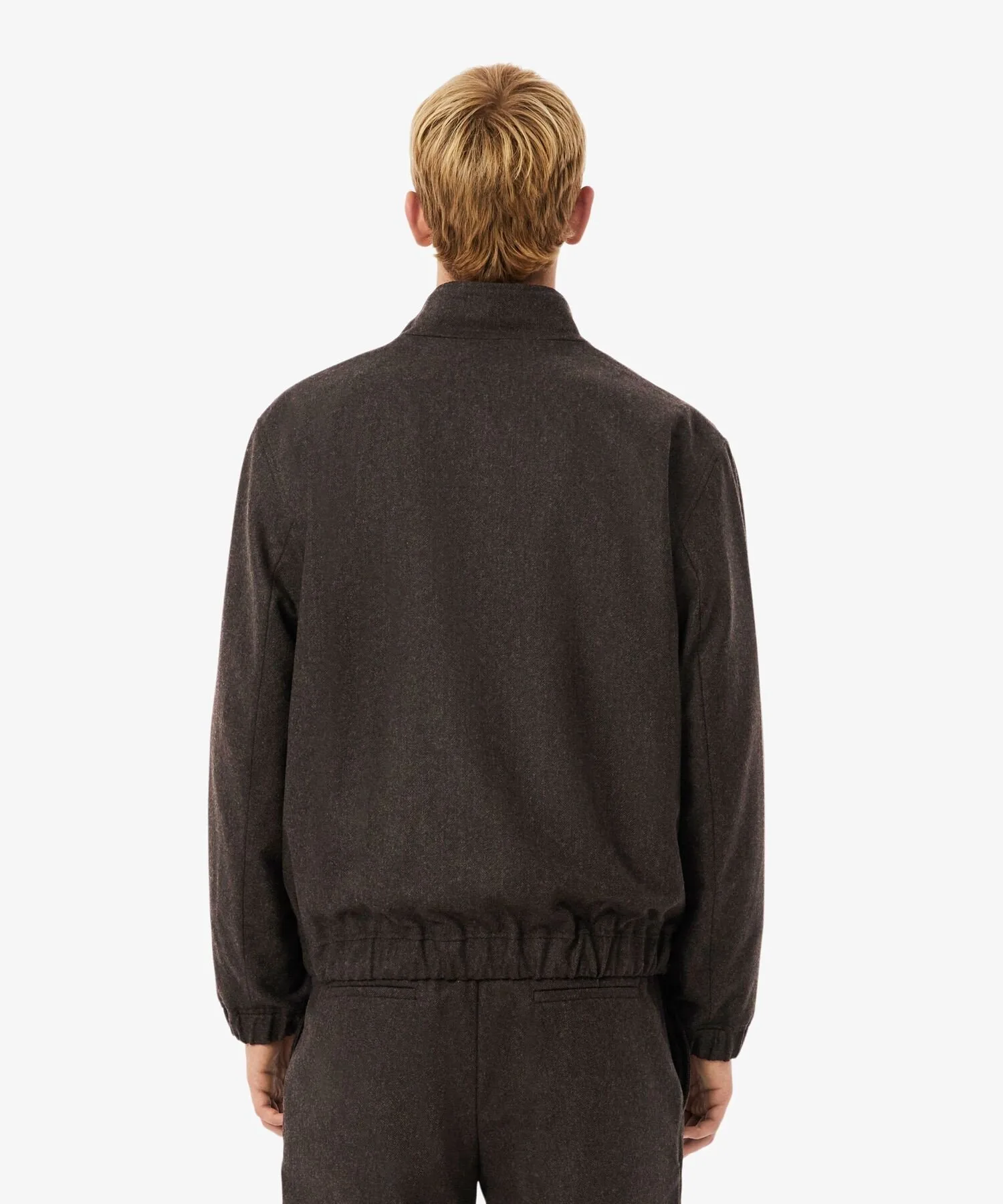 Куртка-харрингтон из шерстяного твида в елочку с воротником-стойкой LACOSTE, Black — фото 3