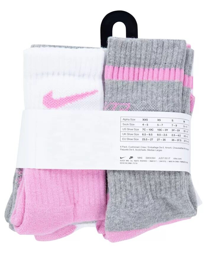 Шесть пар носков Little Kids в стиле ретро Nike, розовый — фото 3