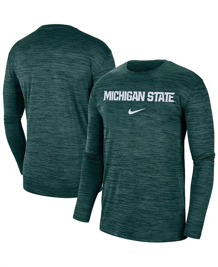 

Мужская зеленая футболка с длинным рукавом Michigan State Spartans Team Velocity Performance Nike