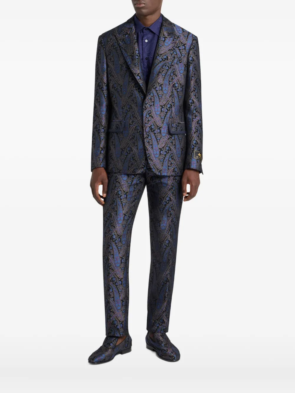 Жаккардовая рубашка с узором пейсли Etro, синий — фото 2
