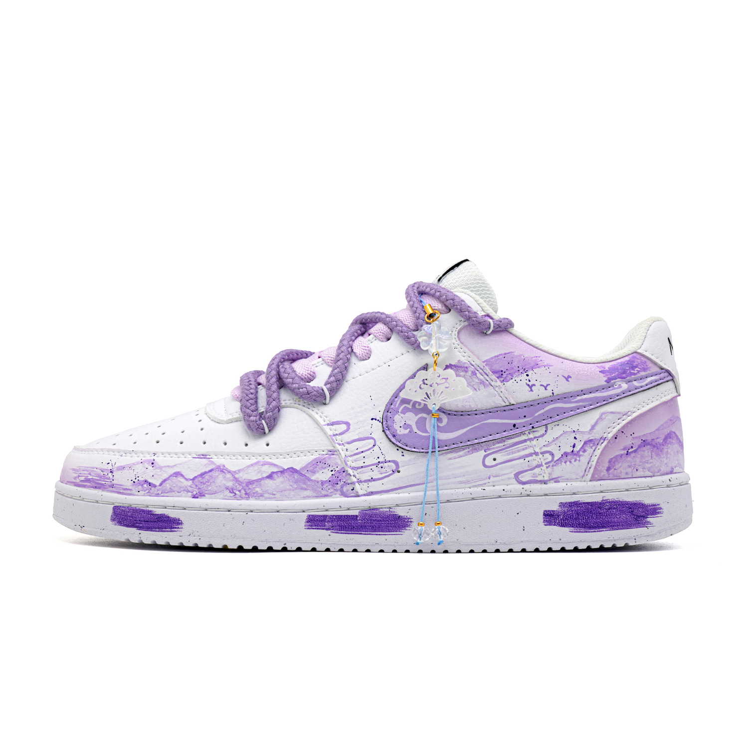 

Nike Кроссовки для скейтбординга Court Purple Rhythm Dream с поддержкой для увеличения роста мужские фиолетово-белые, цвет Purple