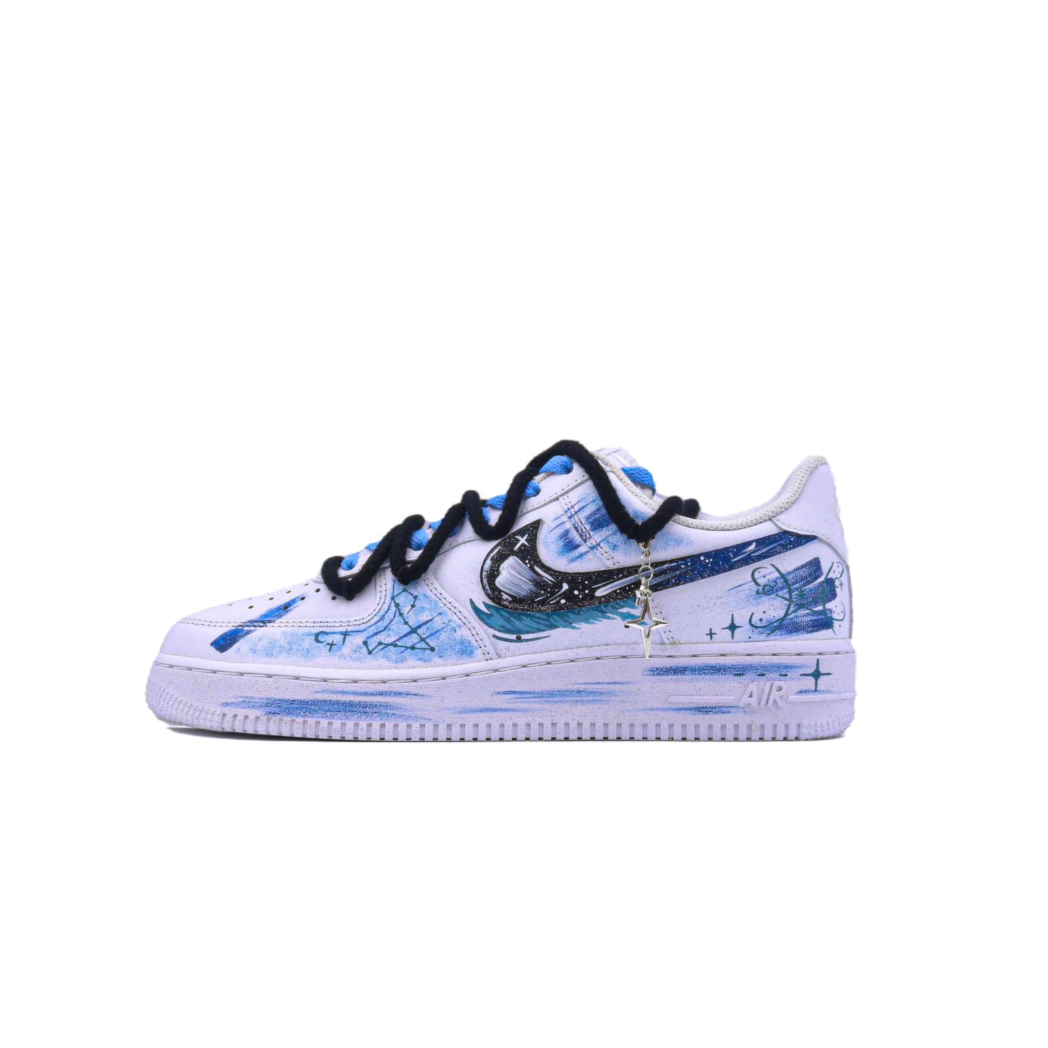 

Детские кроссовки для скейтбординга Air Force 1 для начальной школы Nike, белый/синий