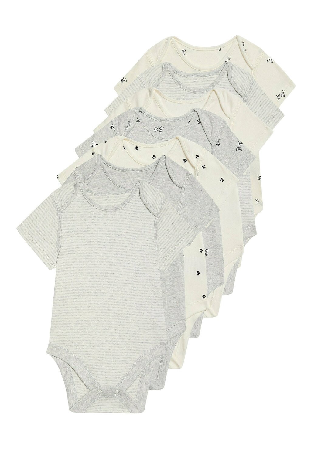 

Комбинезон 7PACK PURE COTTON DOG & STRIPED Marks & Spencer, цвет grey marl