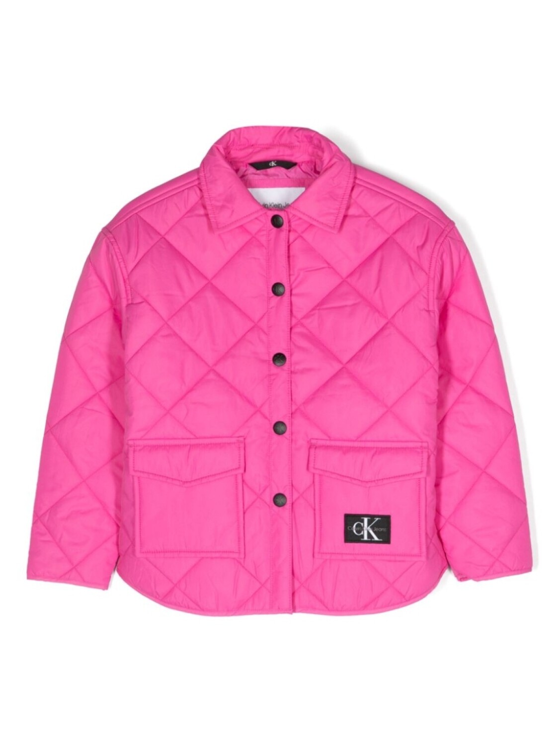 

Пуховик с нашивкой-логотипом Calvin Klein Kids, розовый