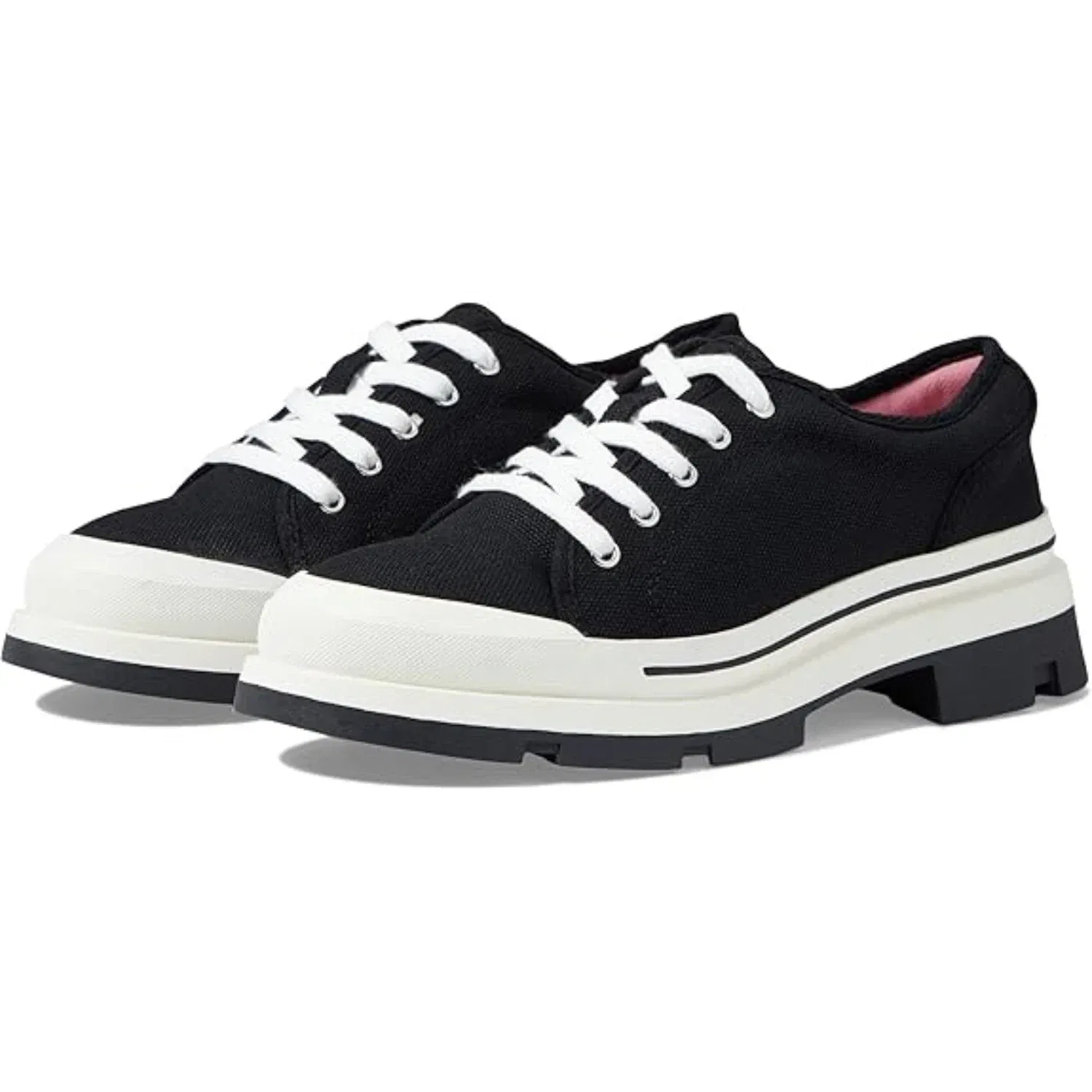 Детские кроссовки Steve Madden Kitsch, черные с белой шнуровкой, на платформе, модель HTAT389
