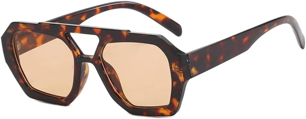 

Солнцезащитные очки UV400 с толстой оправой и двойными перемычками, леопардовый принт, для женщин и мужчин, для бега и занятий спортом на открытом воздухе UYPTK, Leopard Tea