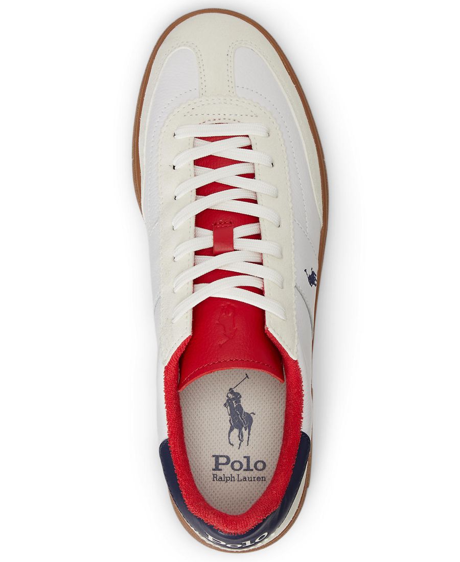 Мужские кроссовки Bedford на шнуровке Polo Ralph Lauren, White/spring Navy/bistro Red — фото 4