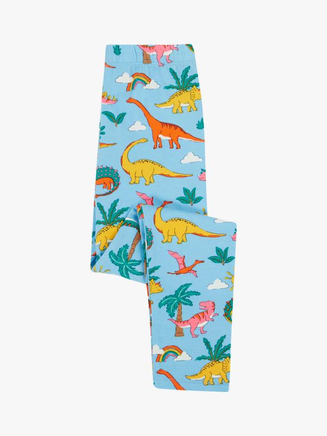 

Детские леггинсы Libby Cotton с принтом динозавров Frugi, Bluebird Dinoland