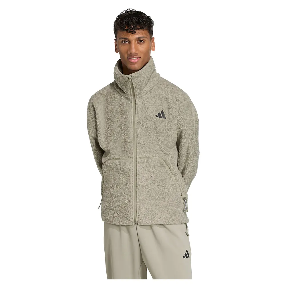 

Флис adidas City Tech High Pile full zip, бежевый