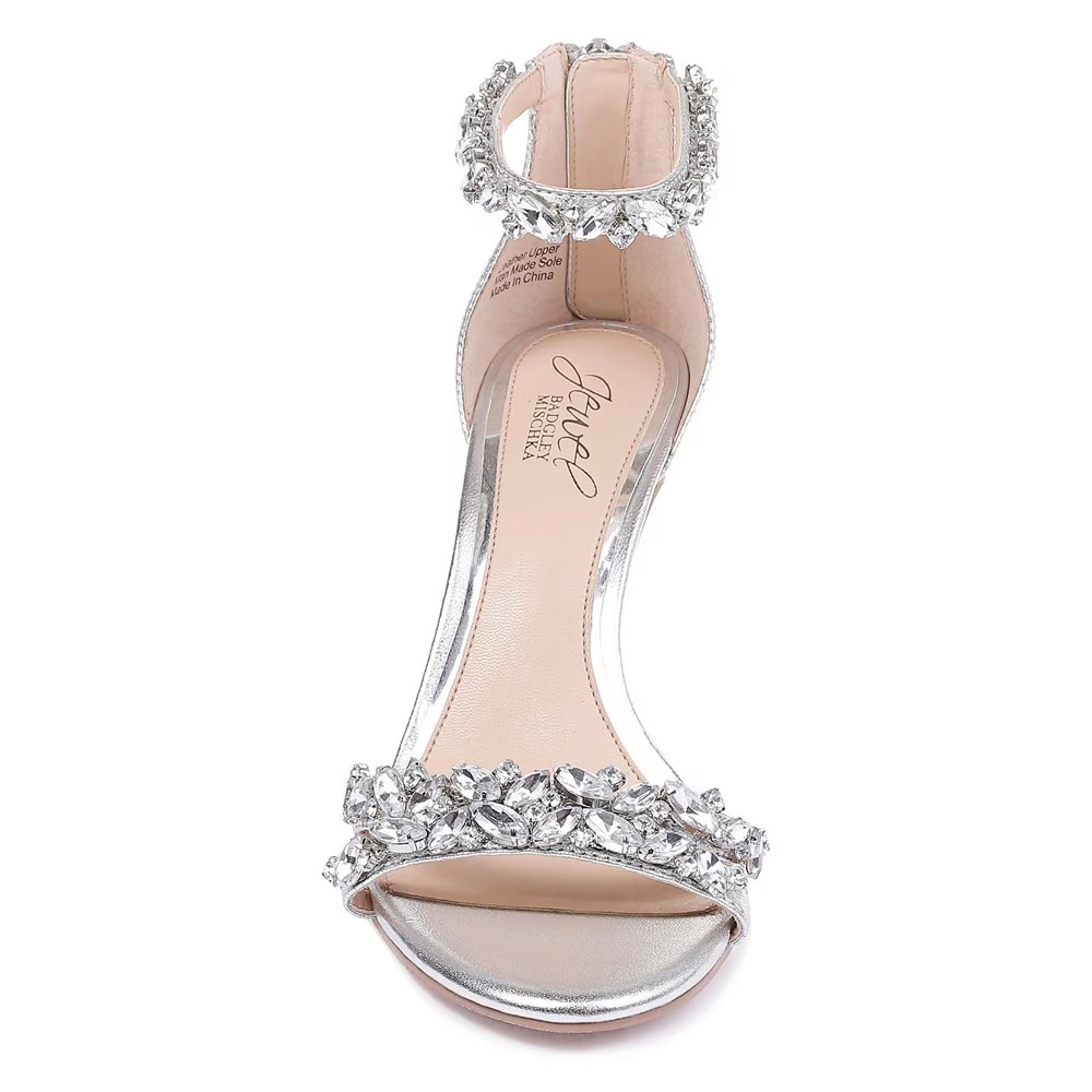 Сандалии в стиле Кэролайн Jewel Badgley Mischka, серебряный — фото 3