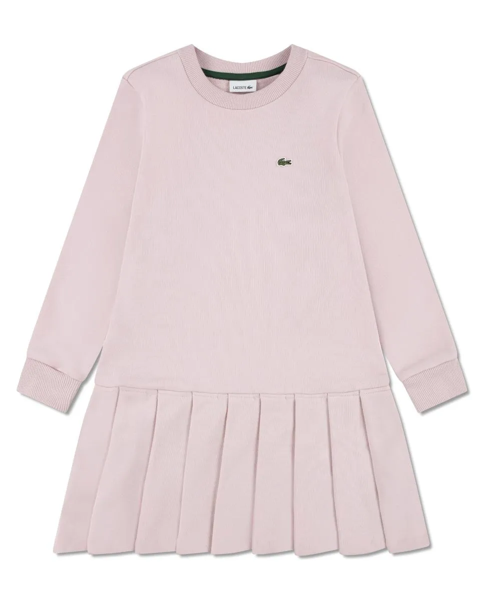 

Платье из французского махрового трикотажа для девочки Lacoste, розовый