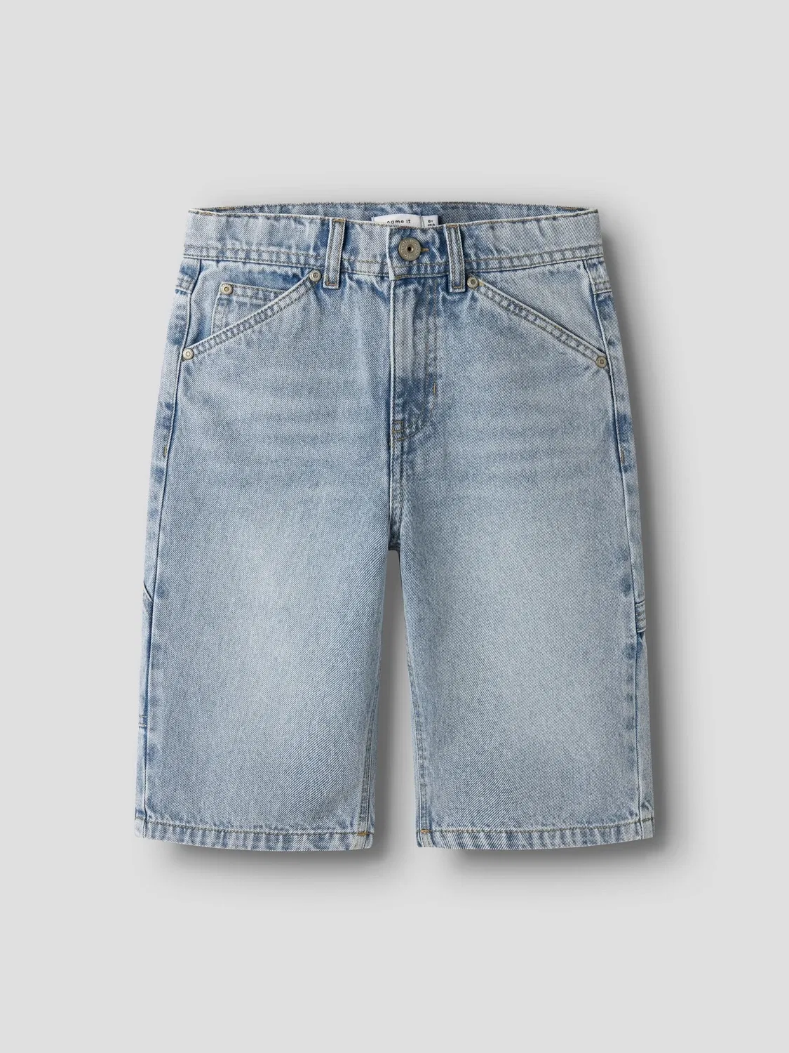 Шорты джинсовые бермуды, Name it, light blue bleached denim — фото 2