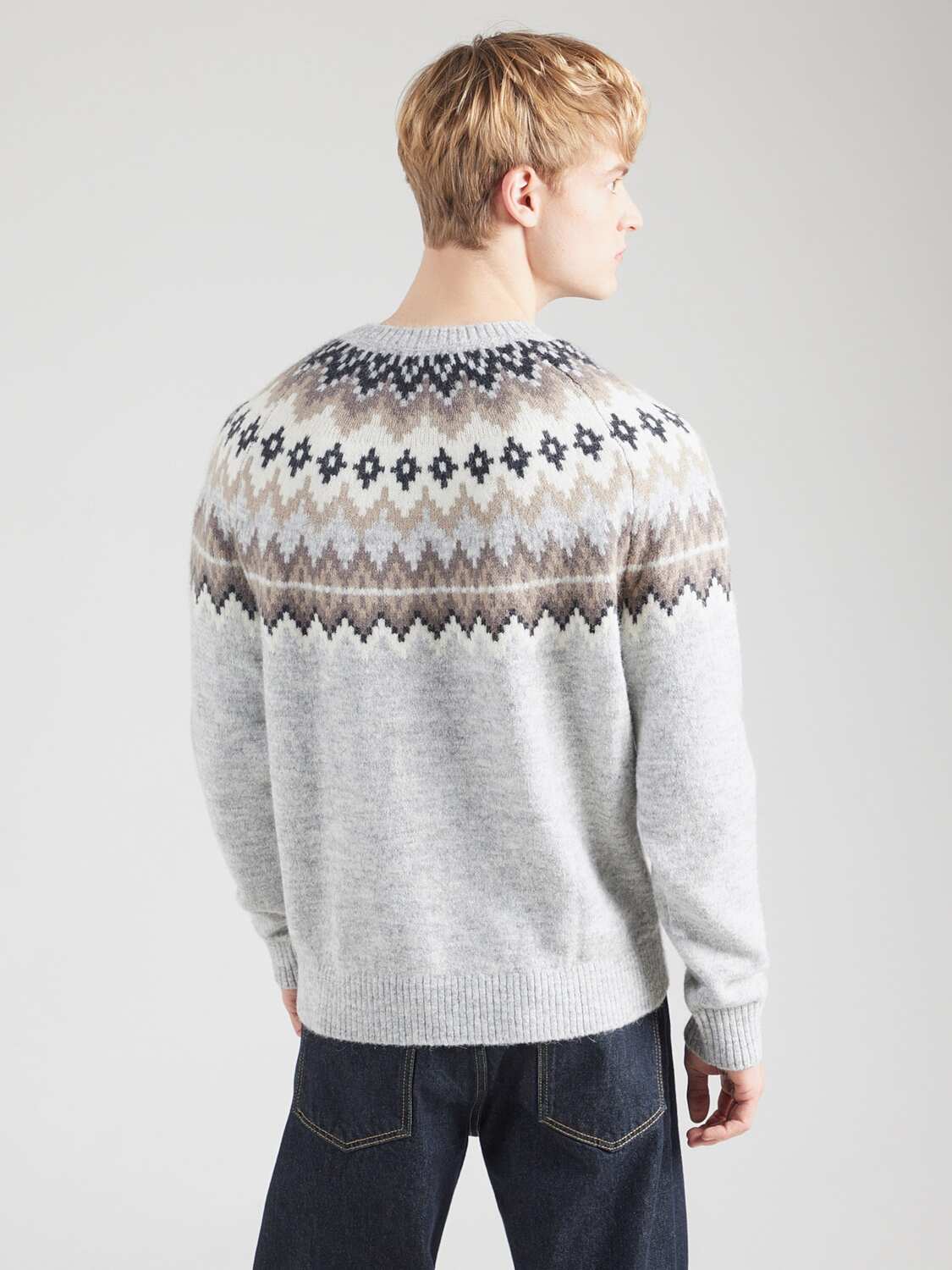 GAP Свитер 'FAIR ISLE YOKE' в крапчатом сером цвете — фото 4