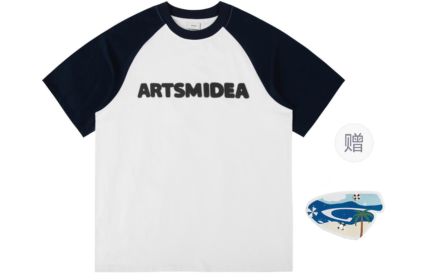 

Футболка унисекс ARTSMAN, бело-темно-синяя