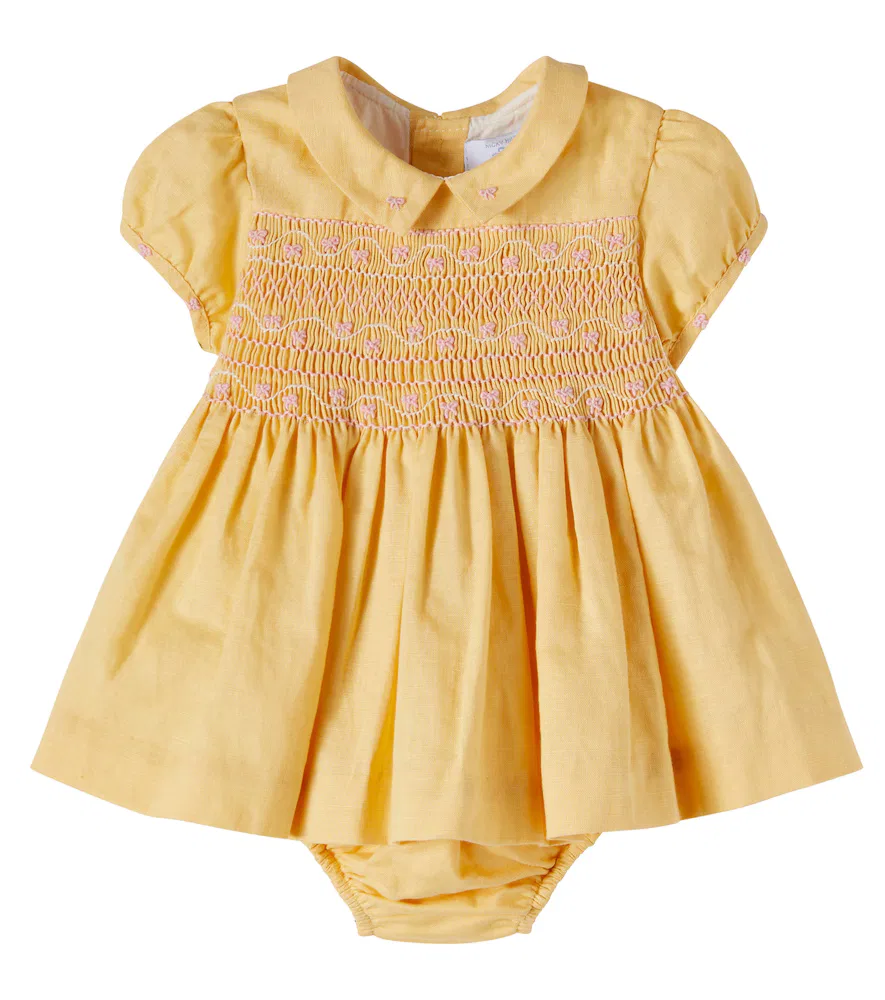 Комплект «Платье и панталоны Baby Dolly» из льна и хлопка La Coqueta, желтый