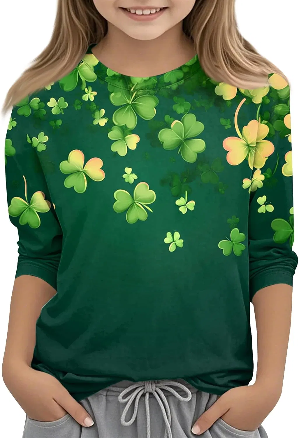 Футболка оверсайз с принтом St. Patrick's Day, Generic, 3-fluorescent Green