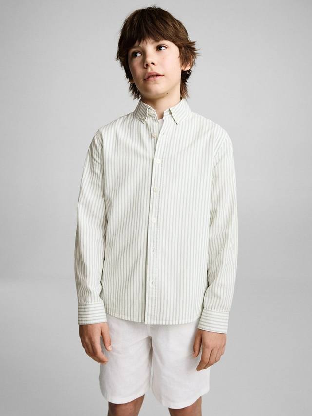 

Детская оксфордская рубашка Mango, Green