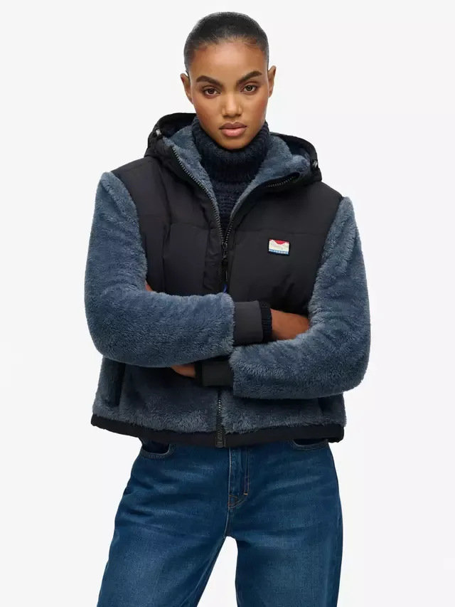 Сверхмягкая гибридная куртка на молнии, цвет Эбеновое дерево Superdry — фото 4