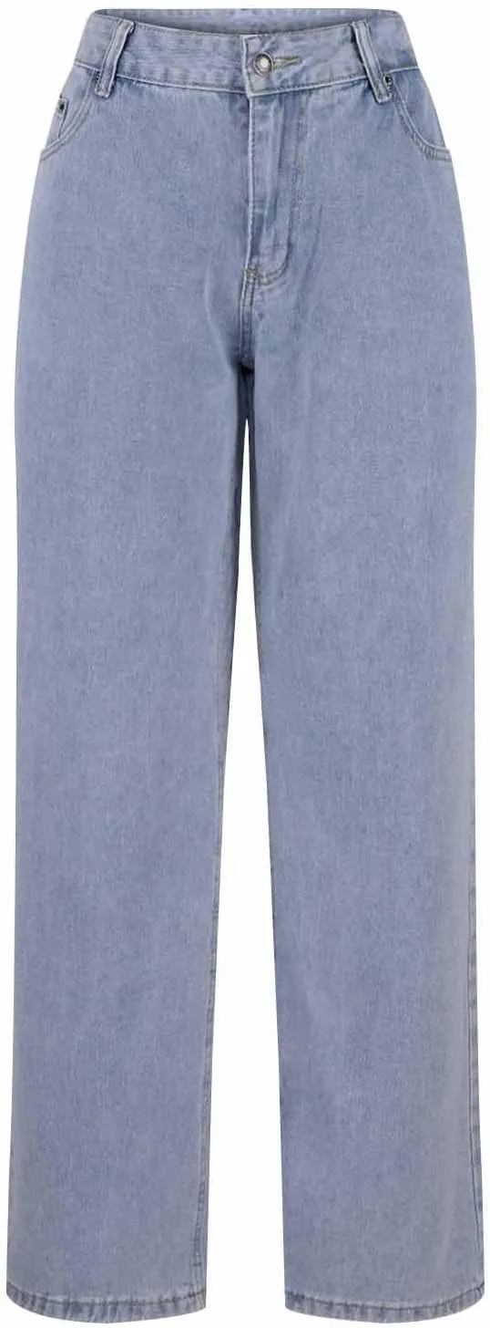 Женские джинсы low rise baggy с прямым кроем и свободным силуэтом — фото 4