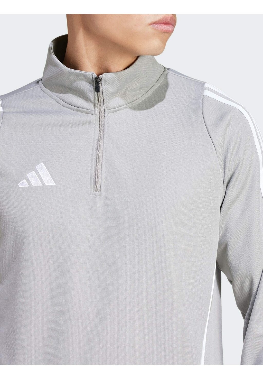 Футболка с длинным рукавом Tiro24 adidas Performance, Team Mid серо-белая — фото 4