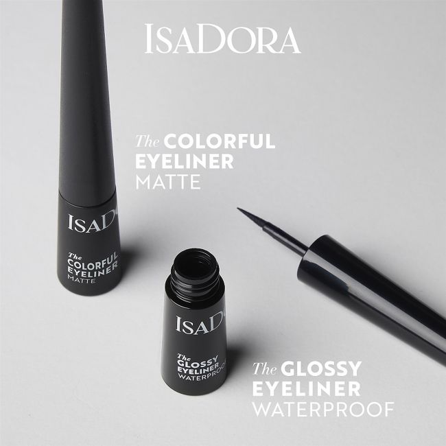 Глянцевая водостойкая жидкая подводка для глаз с ручкой Isadora, цвет chrome black, 2,5 мл — фото 3