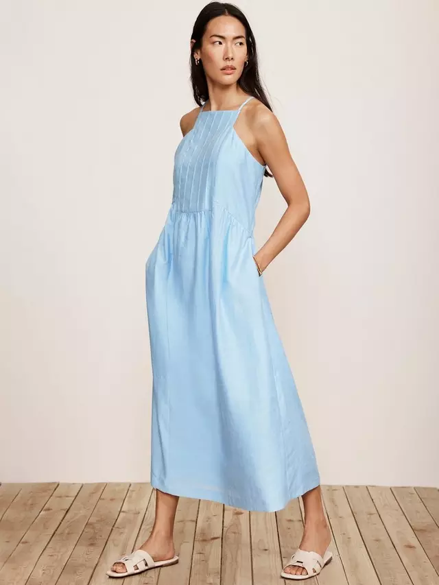 

Платье Mint Velvet Pleated Midi, синий