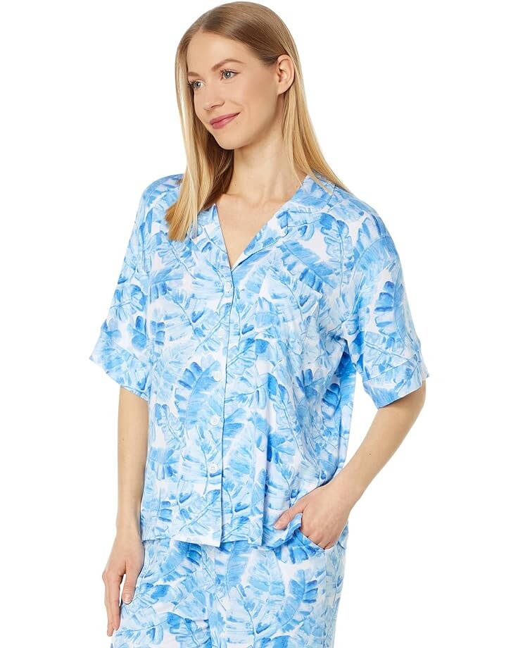 

Пижамный комплект Tommy Bahama 3/4 Sleeve Long Pants PJ Set, цвет Blue Palms