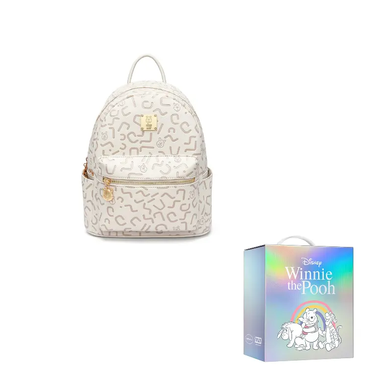 

Disney Синтетический кожаный рюкзак Винни Пух серии женский розовый и экрю, Ecru