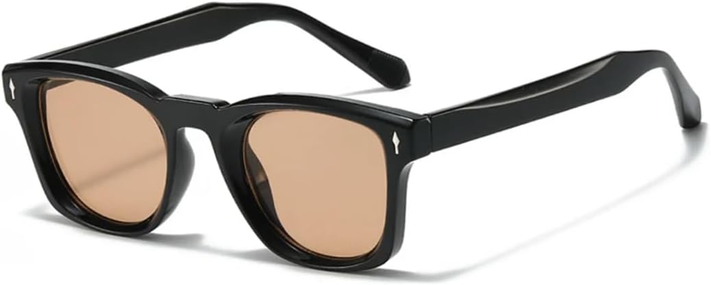 

Солнцезащитные очки для мужчин и женщин - защита UV400 - заклепки, маленькая оправа, градиентные линзы, для занятий спортом на открытом воздухе и вождения DSVIGF, Black Light Tea