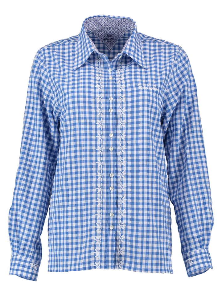 

OS-Trachten Традиционная блузка Flede среднего синего цвета