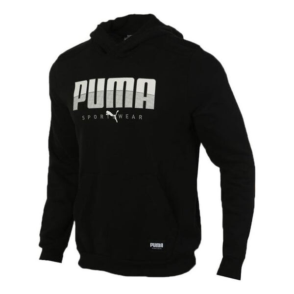 

Толстовка athletics hoodie 'black white' Puma, черный