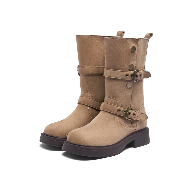 JOSINY Женские полусапожки на каблуке 4 см цвета хаки, цвет Khaki — фото 3