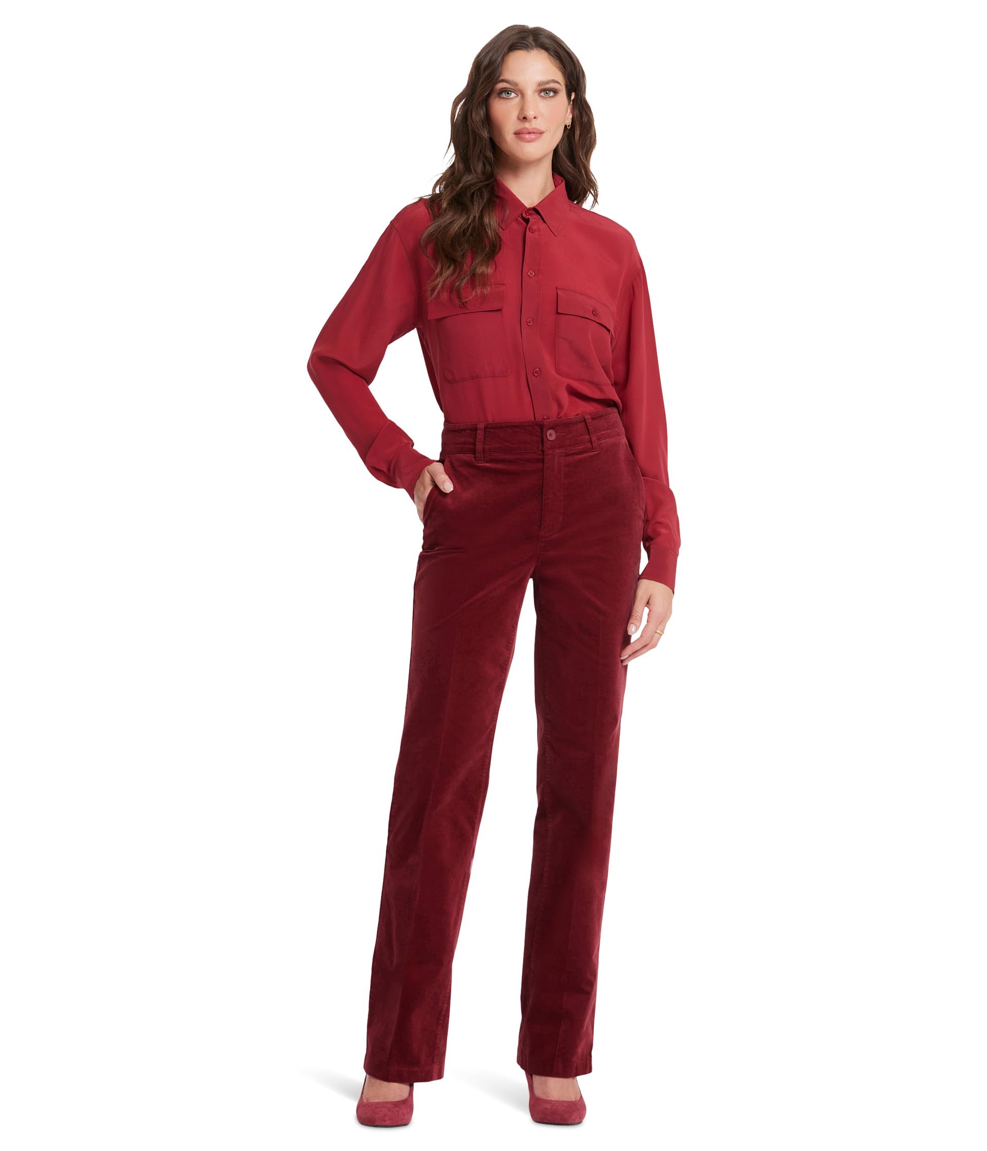 

Брюки NYDJ Straight Leg Trousers, Wild Currant