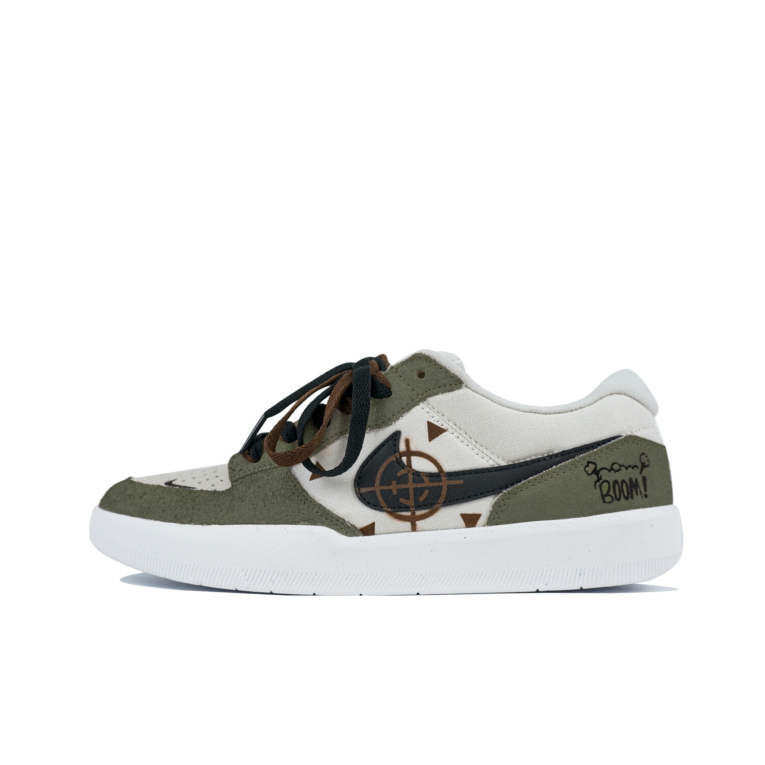 

Кроссовки Nike SB Force 58 Skateboarding Shoes Unisex Low-top Grey-green-brown, хаки