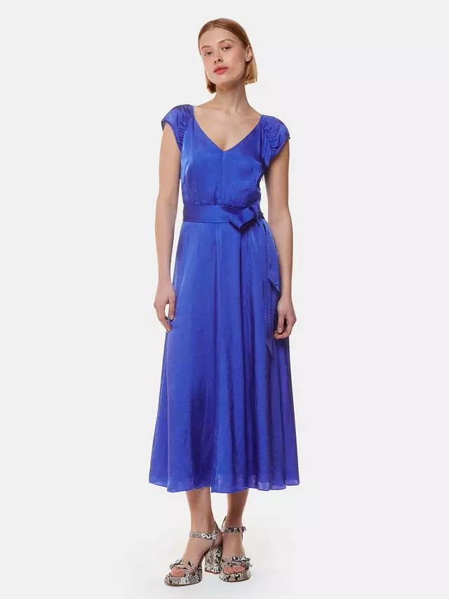 

Платье Whistles Arie Hammered Satin Midi, цвет cobalt/blue