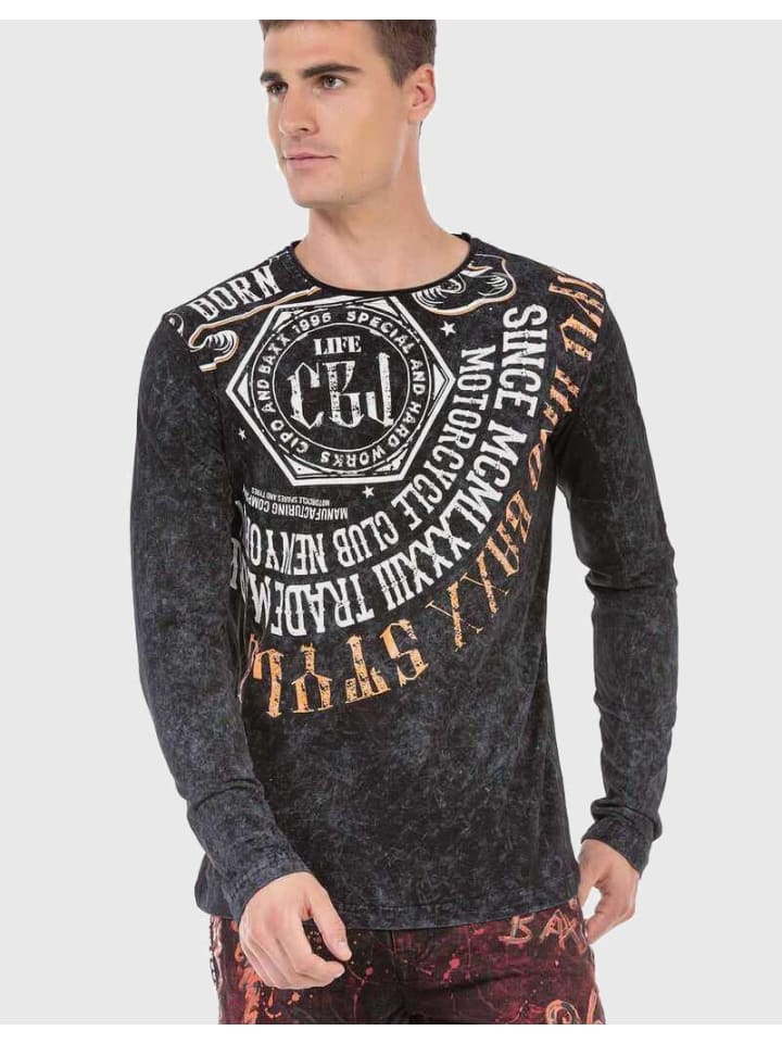 

Функциональный лонгслив Cipo & Baxx, черный