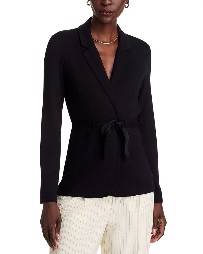 

Блейзер с завязкой спереди Grosgrain Majestic Filatures, черный
