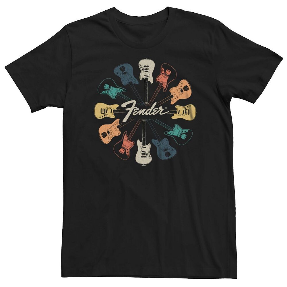 

Футболка-калейдоскоп Big & Tall Fender Retro Guitars Licensed Character, черный