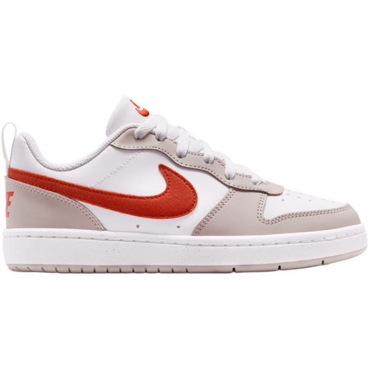Nike Детские скейтбордные кроссовки Court Borough, белые с красными виски для подростков — фото 3