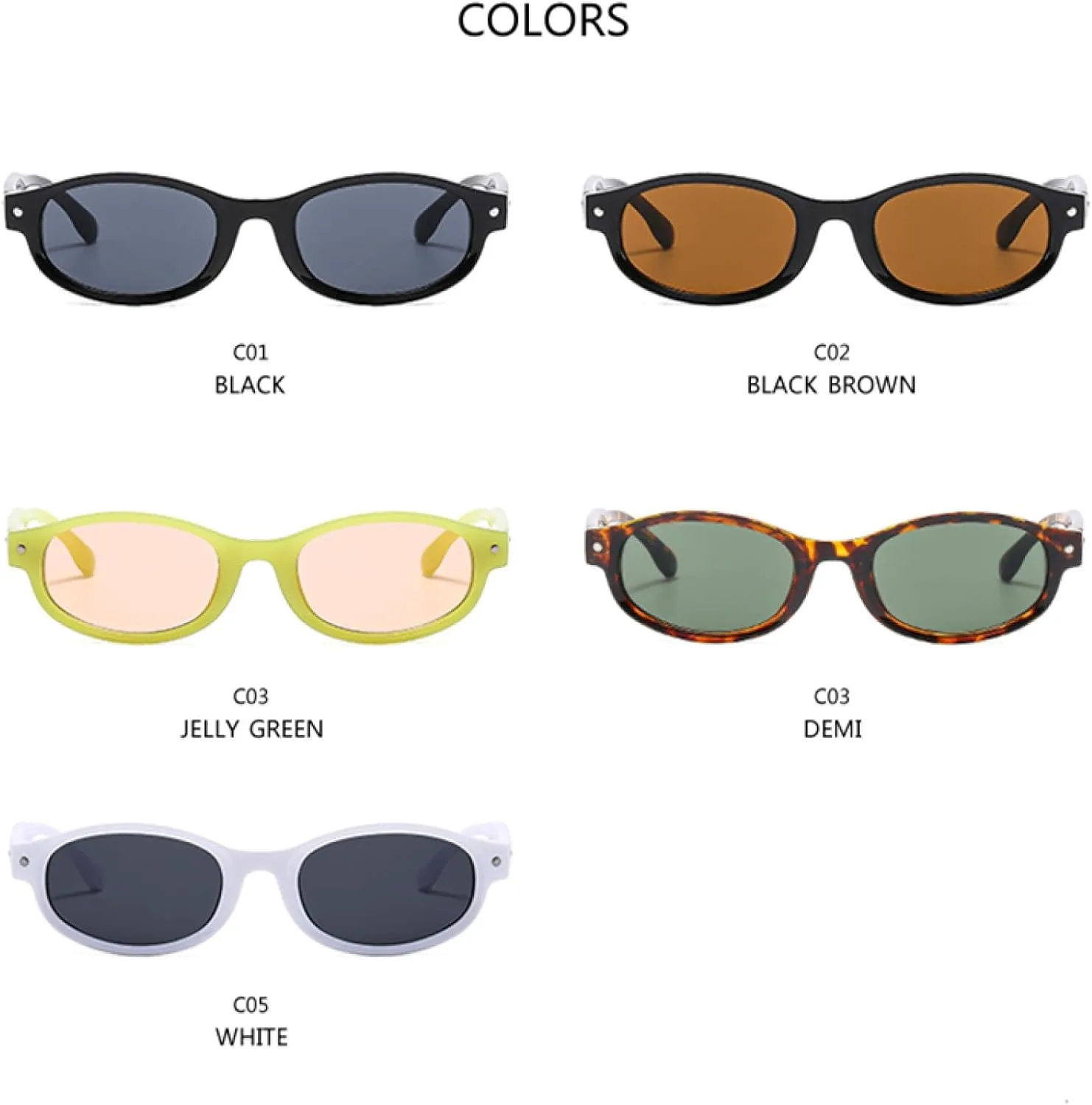 

Солнцезащитные очки с защитой от УФ-излучения UV400 | Стильные овальные очки | Для женщин и мужчин, для занятий спортом на открытом воздухе и вождения DSVIGF, White