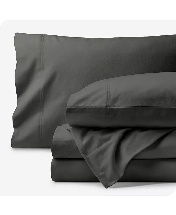 

Комплект простыней из органической фланели Queen Bare Home, серый