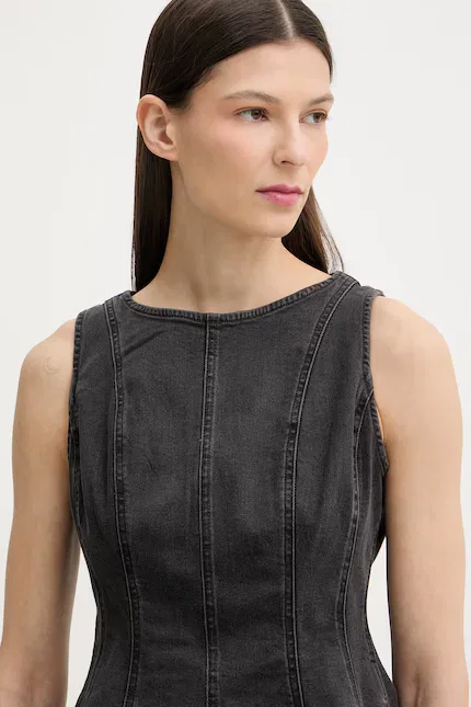 Блузка джинсовая Peplum Seamed Denim Levi's, черный — фото 4