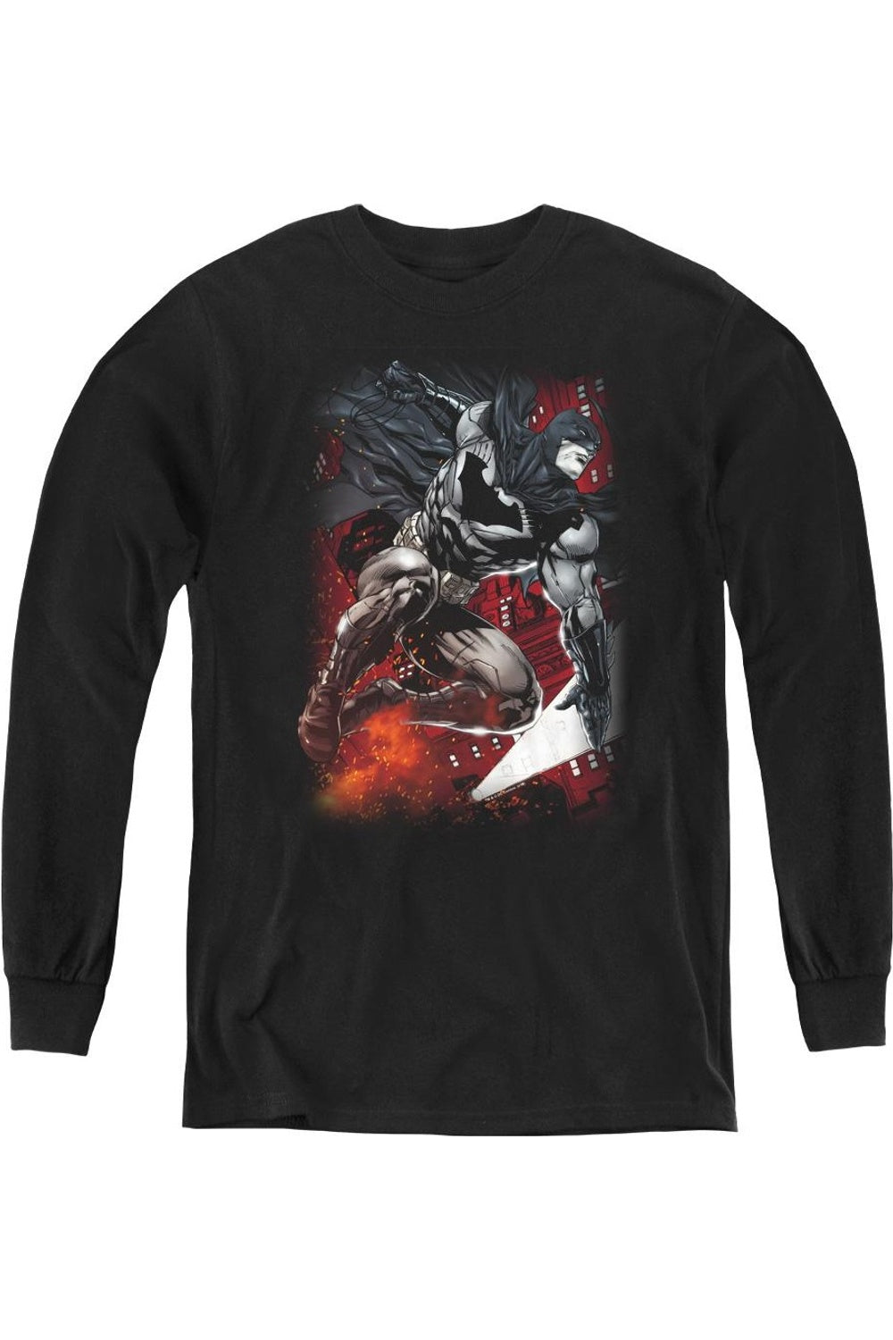 

Футболка с длинным рукавом Batman Sparks Leap для детей Gildan, черный