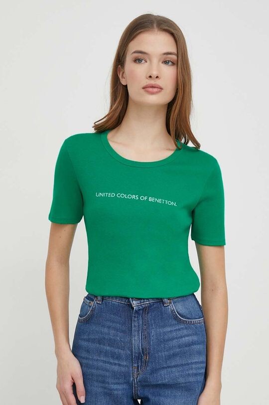 

Хлопковая футболка United Colors of Benetton, зеленый